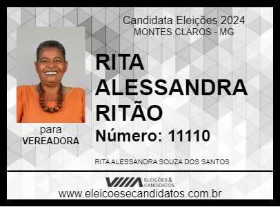 Candidato RITA ALESSANDRA RITÃO 2024 - MONTES CLAROS - Eleições