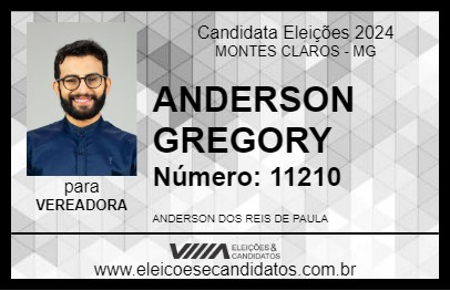 Candidato ANDERSON GREGORY 2024 - MONTES CLAROS - Eleições