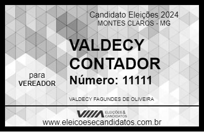 Candidato VALDECY CONTADOR 2024 - MONTES CLAROS - Eleições