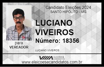 Candidato LUCIANO VIVEIROS 2024 - SANTO HIPÓLITO - Eleições