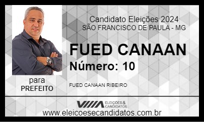 Candidato FUED CANAAN 2024 - SÃO FRANCISCO DE PAULA - Eleições