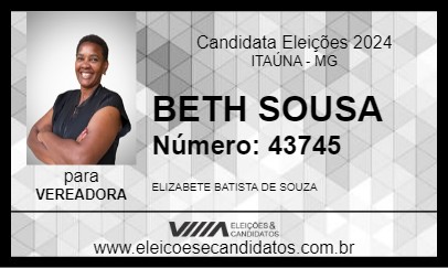 Candidato BETH SOUZA 2024 - ITAÚNA - Eleições