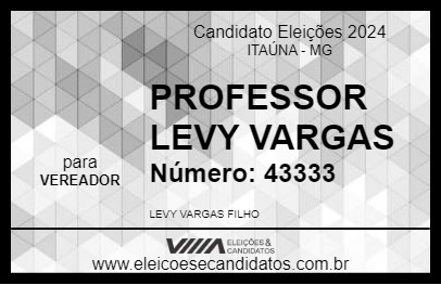 Candidato PROFESSOR LEVY VARGAS 2024 - ITAÚNA - Eleições