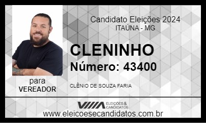 Candidato CLENINHO 2024 - ITAÚNA - Eleições