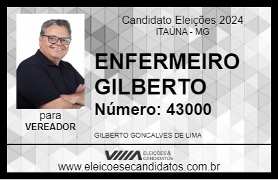 Candidato ENFERMEIRO GILBERTO LIMA 2024 - ITAÚNA - Eleições