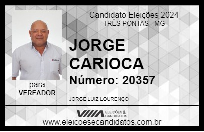 Candidato JORGE CARIOCA 2024 - TRÊS PONTAS - Eleições