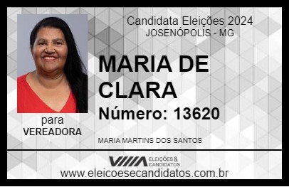 Candidato MARIA DE CLARA 2024 - JOSENÓPOLIS - Eleições