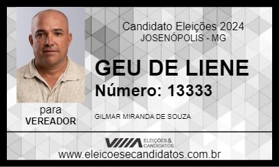 Candidato GEU DE LIENE 2024 - JOSENÓPOLIS - Eleições