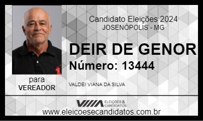 Candidato DEIR DE GENOR 2024 - JOSENÓPOLIS - Eleições