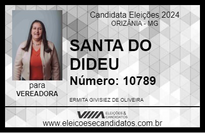 Candidato SANTA DO DIDEU 2024 - ORIZÂNIA - Eleições