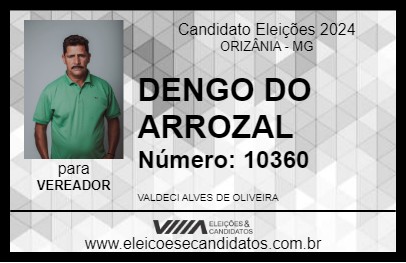 Candidato DENGO DO ARROZAL 2024 - ORIZÂNIA - Eleições