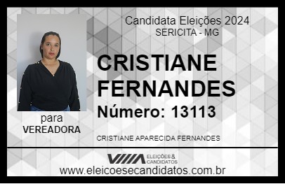 Candidato CRISTIANE FERNANDES 2024 - SERICITA - Eleições