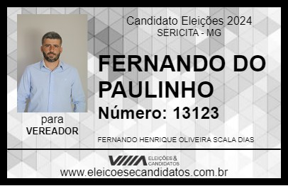 Candidato FERNANDO DO PAULINHO 2024 - SERICITA - Eleições