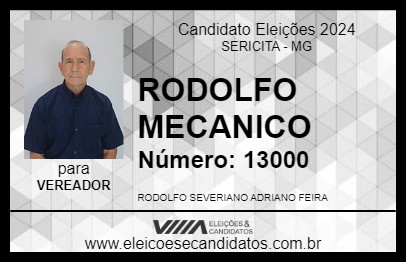 Candidato RODOLFO MECANICO 2024 - SERICITA - Eleições