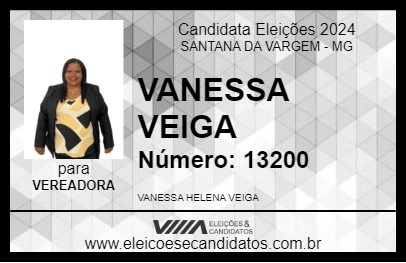 Candidato VANESSA VEIGA 2024 - SANTANA DA VARGEM - Eleições