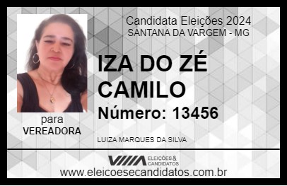 Candidato IZA DO ZÉ CAMILO  2024 - SANTANA DA VARGEM - Eleições