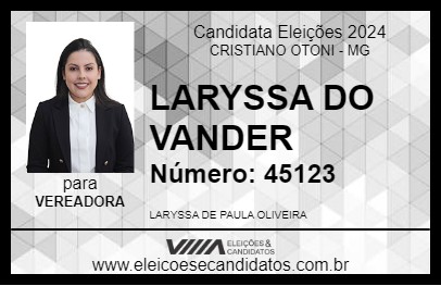 Candidato LARYSSA DO VANDER 2024 - CRISTIANO OTONI - Eleições