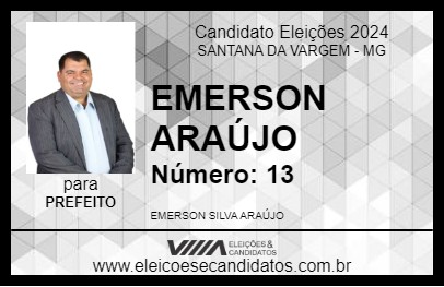 Candidato EMERSON ARAÚJO 2024 - SANTANA DA VARGEM - Eleições