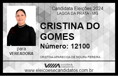 Candidato CRISTINA DO GOMES 2024 - LAGOA DA PRATA - Eleições