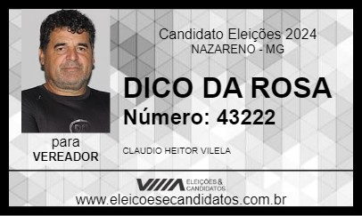 Candidato DICO DA ROSA 2024 - NAZARENO - Eleições