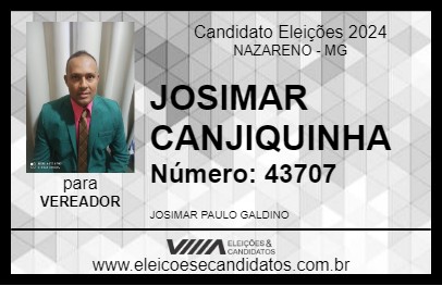 Candidato JOSIMAR CANJIQUINHA 2024 - NAZARENO - Eleições