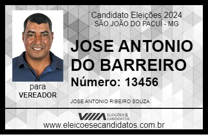 Candidato JOSE ANTONIO DO BARREIRO 2024 - SÃO JOÃO DO PACUÍ - Eleições