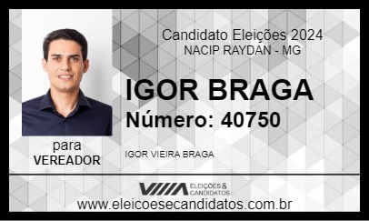 Candidato IGOR BRAGA 2024 - NACIP RAYDAN - Eleições