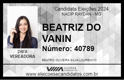 Candidato BEATRIZ DO VANIN 2024 - NACIP RAYDAN - Eleições