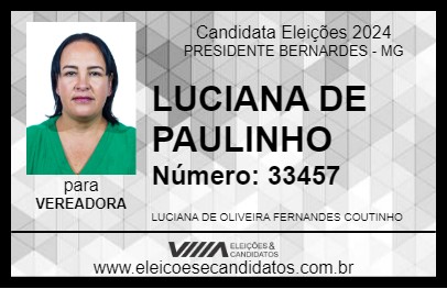 Candidato LUCIANA DE PAULINHO 2024 - PRESIDENTE BERNARDES - Eleições