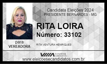 Candidato RITA LOIRA  2024 - PRESIDENTE BERNARDES - Eleições