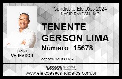 Candidato TENENTE GERSON LIMA 2024 - NACIP RAYDAN - Eleições