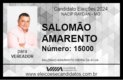 Candidato SALOMÃO AMARANTO 2024 - NACIP RAYDAN - Eleições