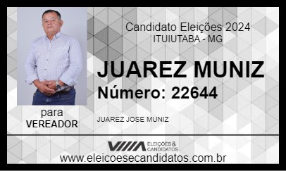 Candidato JUAREZ MUNIZ 2024 - ITUIUTABA - Eleições