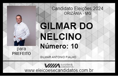 Candidato GILMAR DO NELCINO 2024 - ORIZÂNIA - Eleições