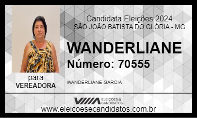 Candidato WANDERLIANE 2024 - SÃO JOÃO BATISTA DO GLÓRIA - Eleições