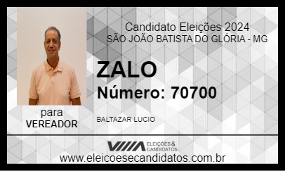 Candidato ZALO 2024 - SÃO JOÃO BATISTA DO GLÓRIA - Eleições