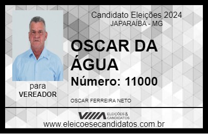 Candidato OSCAR DA ÁGUA 2024 - JAPARAÍBA - Eleições