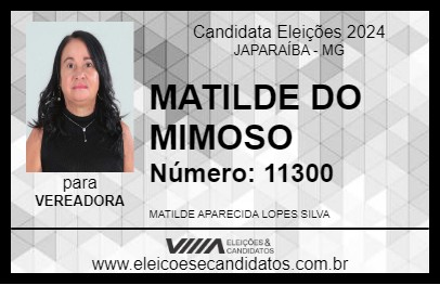 Candidato MATILDE DO MIMOSO 2024 - JAPARAÍBA - Eleições