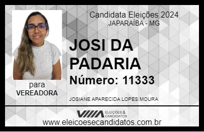 Candidato JOSI DA PADARIA 2024 - JAPARAÍBA - Eleições