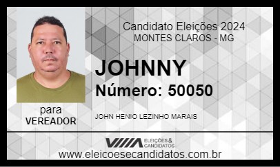 Candidato JOHNNY 2024 - MONTES CLAROS - Eleições