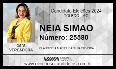 Candidato NEIA SIMAO 2024 - TOLEDO - Eleições