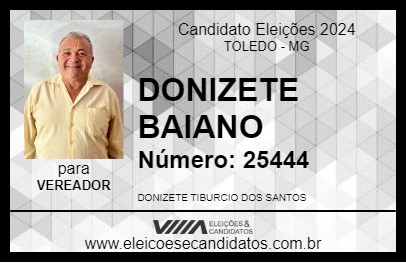 Candidato DONIZETE BAIANO 2024 - TOLEDO - Eleições