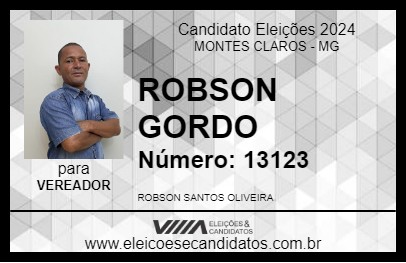 Candidato ROBSON GORDO 2024 - MONTES CLAROS - Eleições