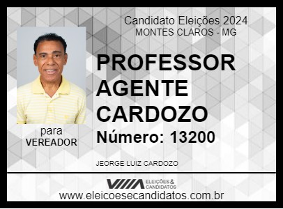 Candidato PROFESSOR AGENTE CARDOZO 2024 - MONTES CLAROS - Eleições