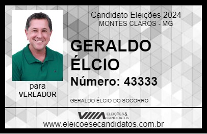 Candidato GERALDO ÉLCIO 2024 - MONTES CLAROS - Eleições