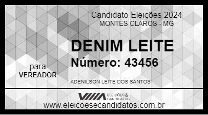 Candidato DENIM LEITE 2024 - MONTES CLAROS - Eleições