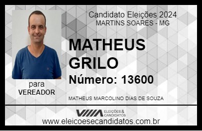 Candidato MATHEUS GRILO 2024 - MARTINS SOARES - Eleições