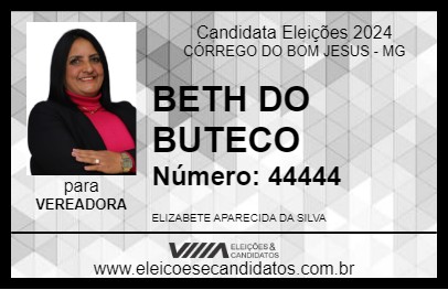 Candidato BETH DO BUTECO 2024 - CÓRREGO DO BOM JESUS - Eleições