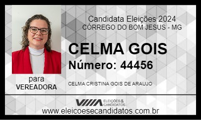 Candidato CELMA GOIS 2024 - CÓRREGO DO BOM JESUS - Eleições