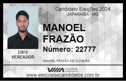 Candidato MANOEL FRAZÃO 2024 - JAPARAÍBA - Eleições